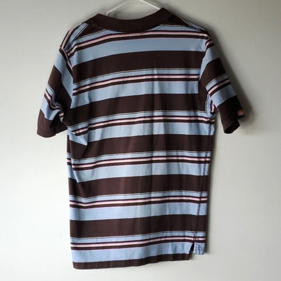 Superdry Brown blue and white collared polo shirt - Picture 2 of 8